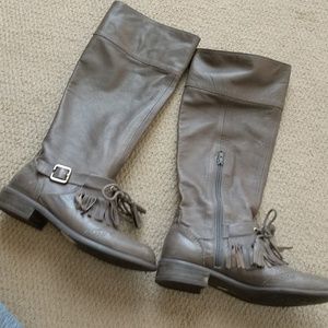Lucky Penny sz 8 boots, leather-look, taupe